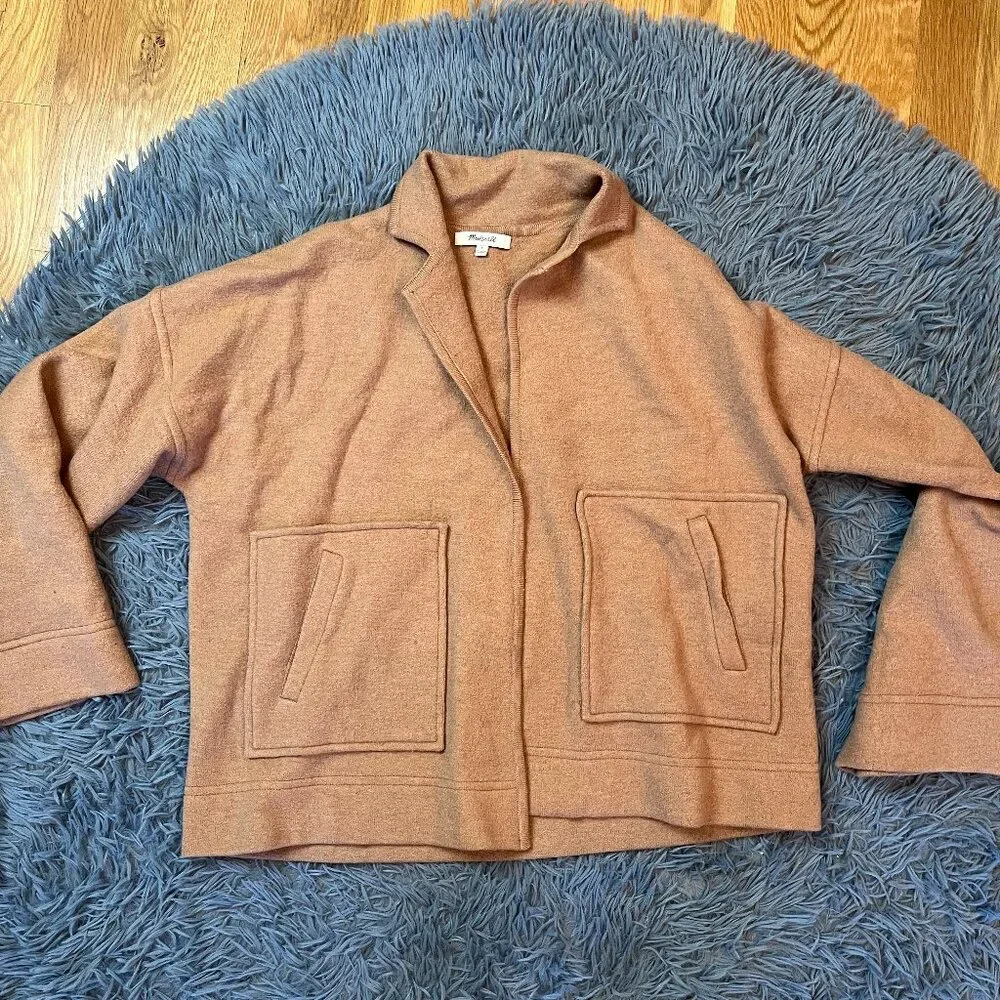 Madewell Lisbon Sweater Jacket in Heather Fawn Size S - Picture 2 of 6